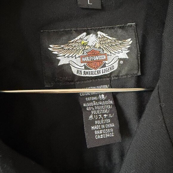 Harley Davidson Motorcycles Black Button Shirt Men's Large - Picture 5 of 5